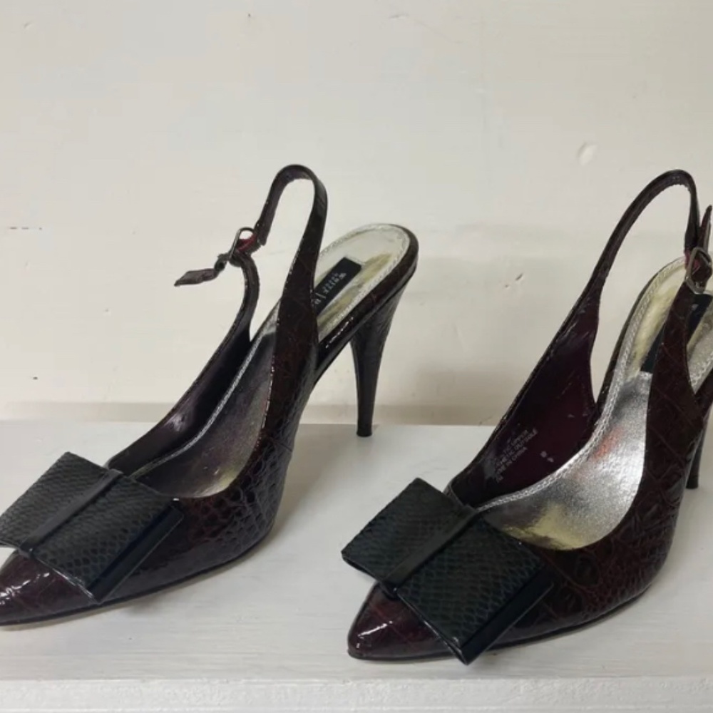 White House Black Market Size 7M Ultra High 4.5" Stiletto Pumps Heels Faux Croc